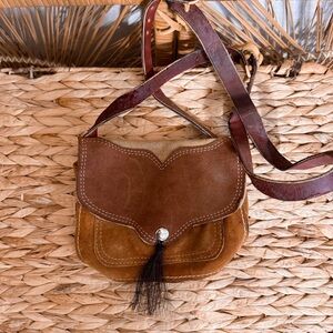 Boho Western Leather Horse Hair Purse